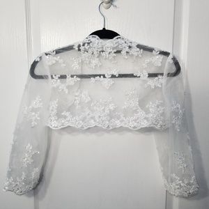 3/4 Length Sleeve Lace Tulle Wrap/Jacket